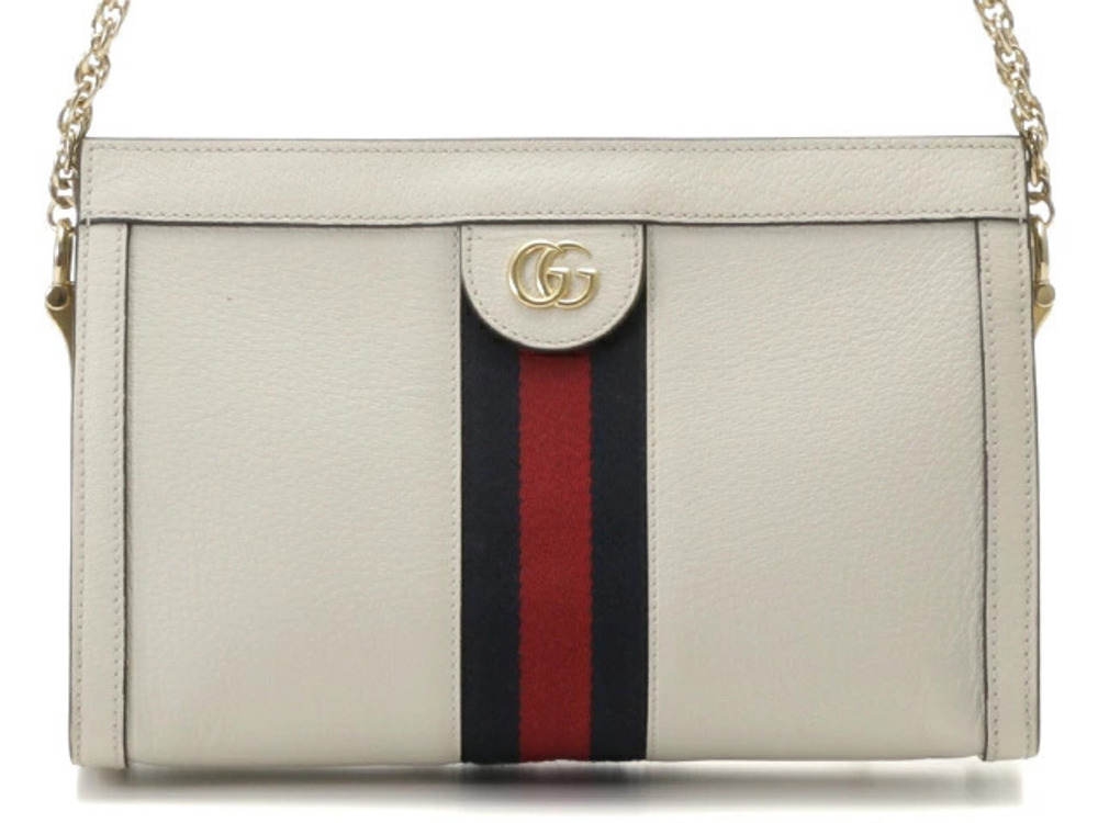Gucci bag shoulder Ophidia chain white leather